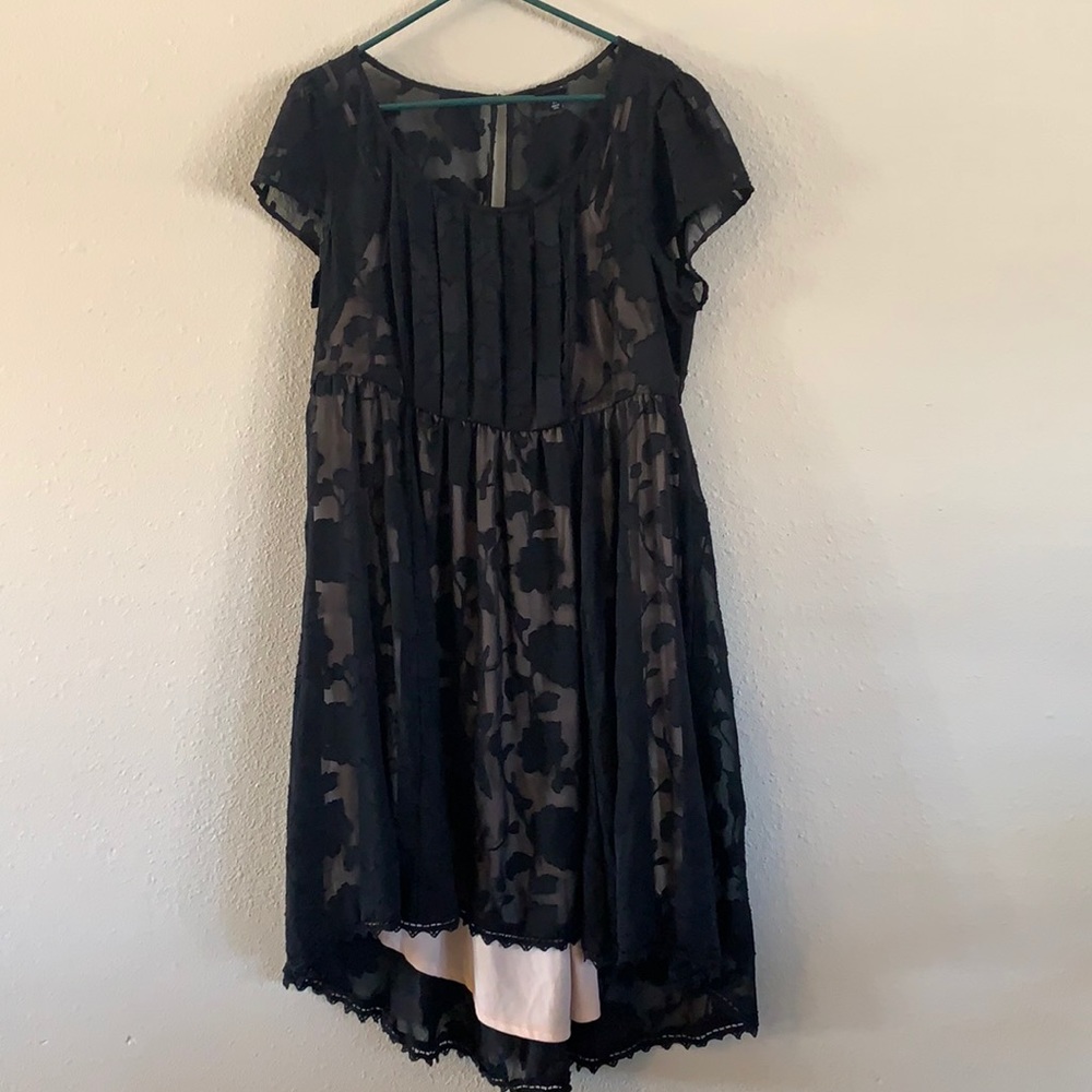 torrid Black Floral Overlay High-Low Dress